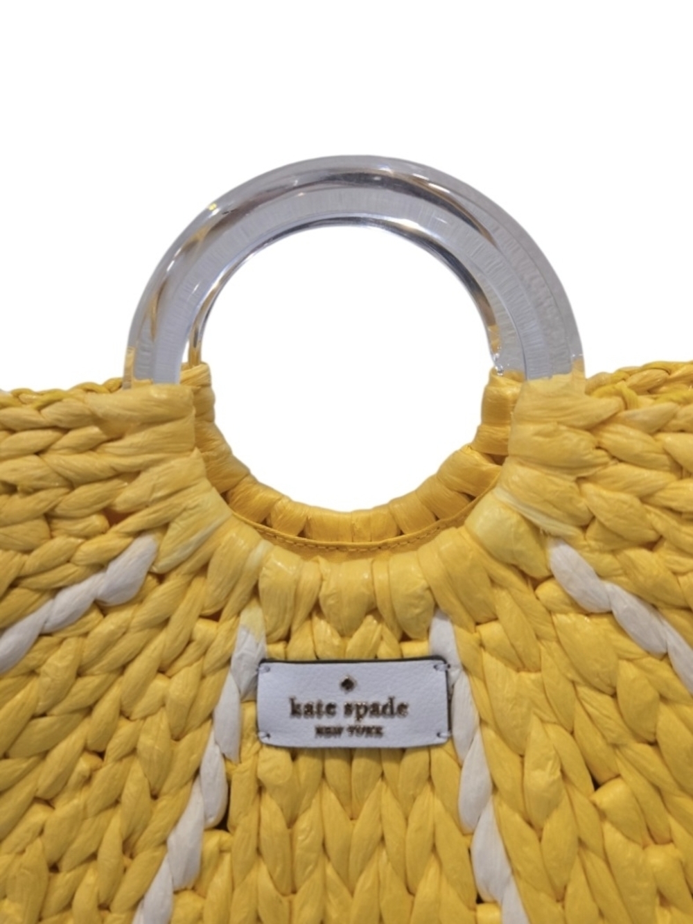 Kate Spade New York Novelty Perfect Picnic Lemon Woven Tote EUC - Picture 8 of 14